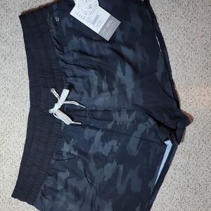 Vuori Womans Black Watercolor Camo Athletic Shorts